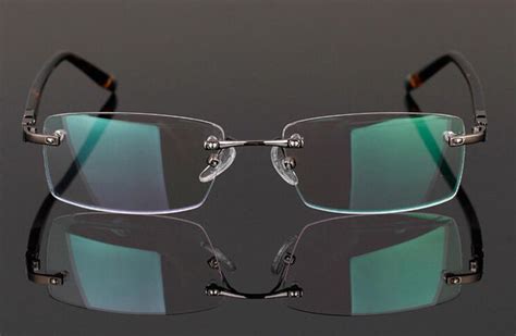 men s rimless eyeglass frames metal spectacle frame glasses