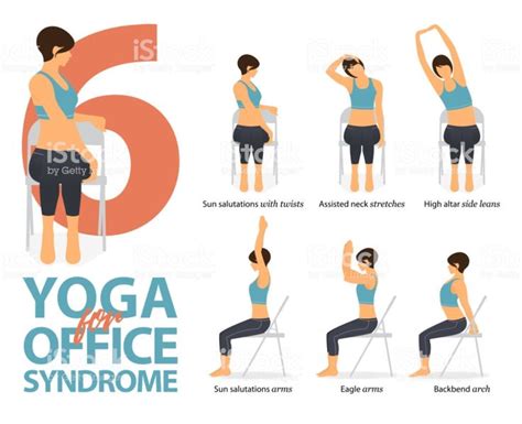 infographic   yoga poses  office syndrome  flat design