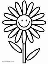 Flower Coloring Pages Kids Flowers Color Cartoon Sheet Printable Worksheet sketch template