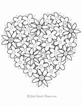 Coloring Pages Hearts Printable Flowers Color Kids sketch template