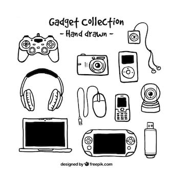 vector hand drawn gadget collection