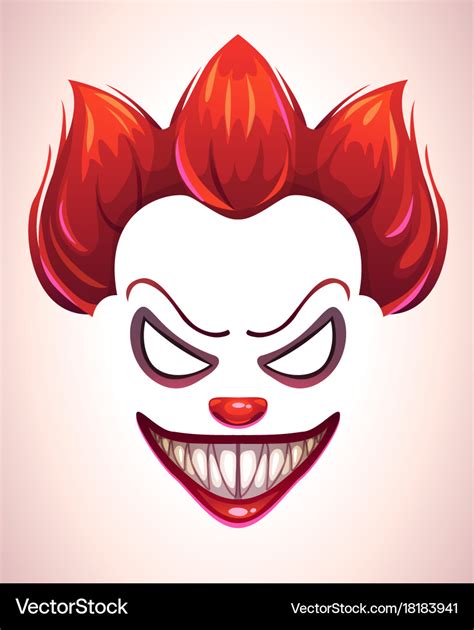 creepy clown mask royalty  vector image vectorstock
