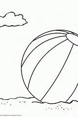 Beach Coloring Ball Pages Objects Kb sketch template