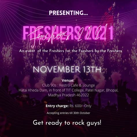 freshers party event poster freshers party birthday ideas