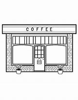 Shop Coloring Coffee Cafe Pages Color Choose Board Drawings sketch template