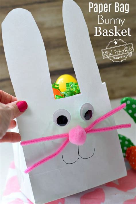 paper bag easter bunny gift bag  easter craft idea kid friendly
