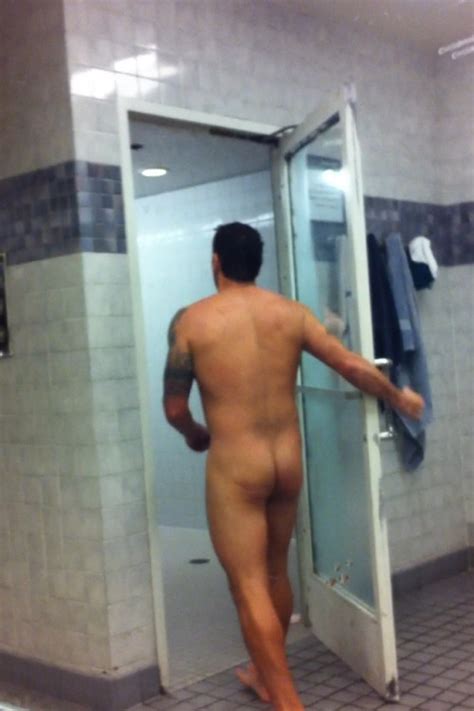 muscle mature hunk drying off after gym shower my own private locker room