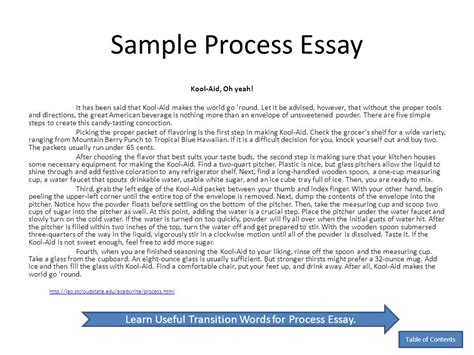 process essay  examples format