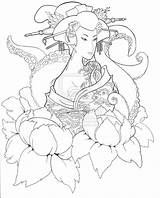 Coloring Geisha Pages Deviantart sketch template