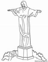 Christ Redeemer Sketch Coloring Drawing Pages Wonders Brazil Draw Kids Articles Realistic sketch template