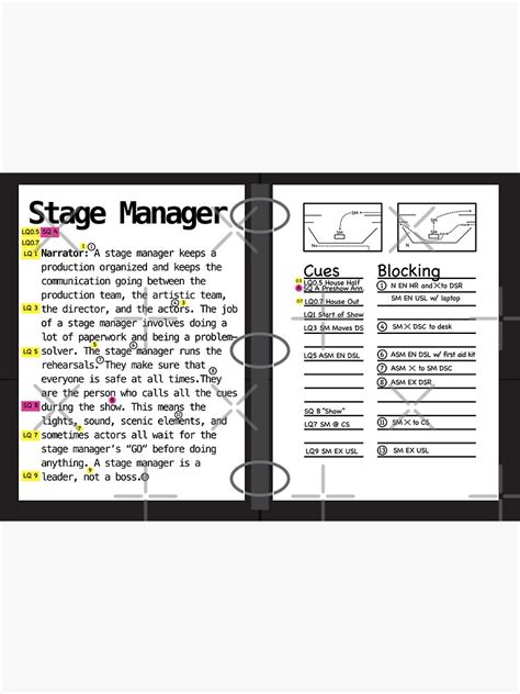 stage manager prompt book sticker  sale  kiannasmind redbubble