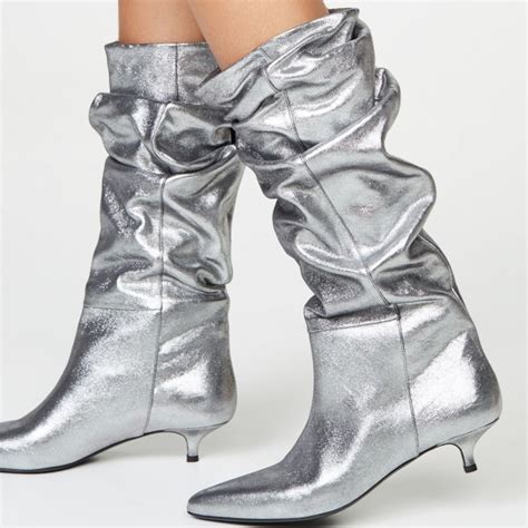 white clear round toe rivets knee high boots fashion