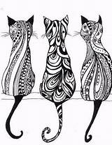 Zentangle Katze Amzn Muster Katzen sketch template