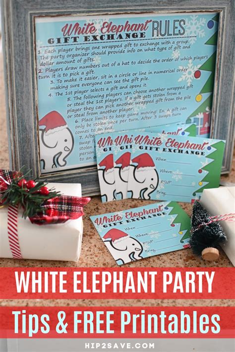 white elephant game gift exchange rules printable invitations gifts