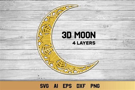moon svg  layered multi layer crescent moon svg cut file