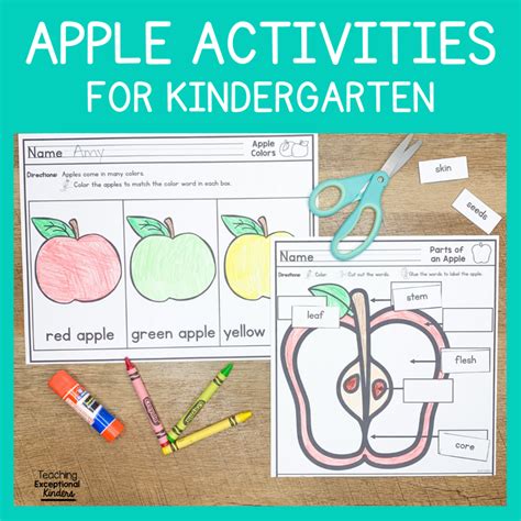 engaging apple activities  kindergarten teaching exceptional