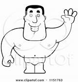 Lifeguard Strong Coloring Waving Man Clipart Cartoon Cory Thoman Outlined Vector sketch template
