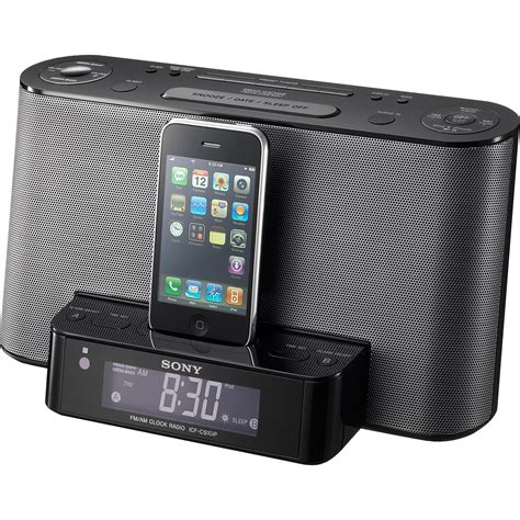 sony icf csipblk ipod iphone speaker dockclock icfcsipblk