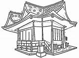 Japonais Ohbq Colorier Pagode sketch template