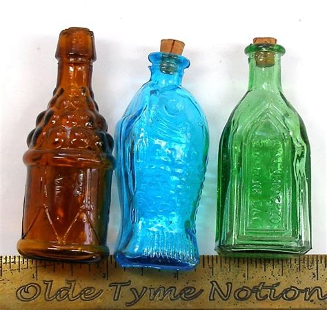 3 Vintage Mini Glass Bottles 1970 S Antique Reproduction