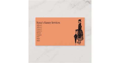 Vintage Nanny Business Card Zazzle