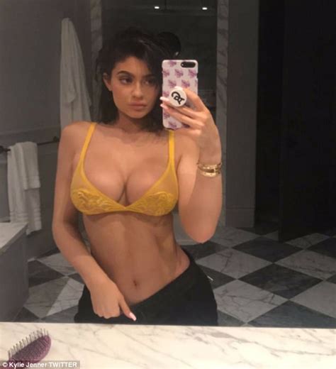 kylie jenner flaunts busty assets for twitter selfie daily mail online