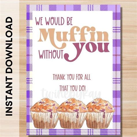 muffin   staff appreciation sign  etsy