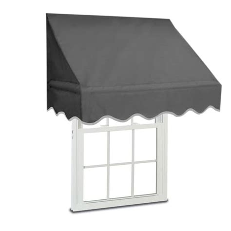 aleko retractable window awning door canopy sun rain cover    feet grey overstock