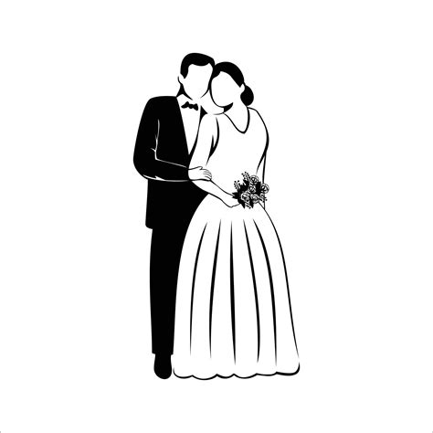 bride  groom silhouette wedding couple sign  symbol