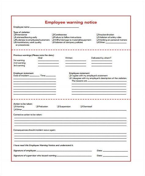 employment notice templates   word  format
