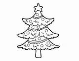 Christmas Tree Coloring Decorated Coloringcrew sketch template