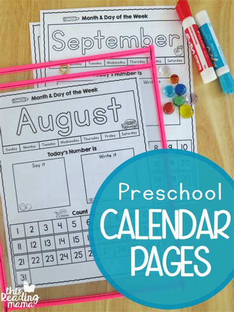 images  kindergarten printable calendar month  month