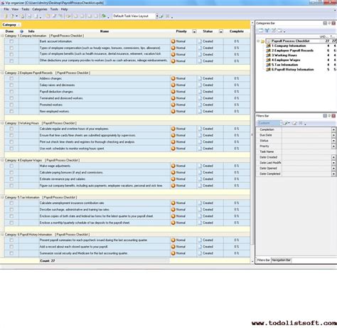 payroll process checklist   list organizer checklist pim time