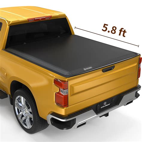 yitamotor soft tri fold truck bed tonneau cover compatible    chevy silverado gmc