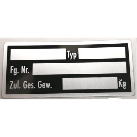 universal nameplate car trailer labeled  blank    mm etsy
