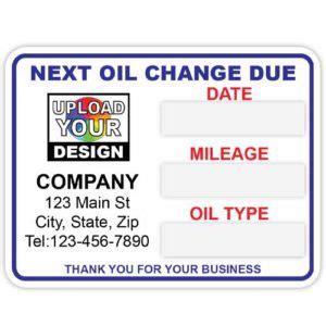static cling label  oil change printitlesscom