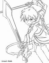 Kirito Sword Coloring Online Pages Drawing Swordsman Dual Lineart Sao 塗り絵 Deviantart Sketch アート Printable Clipart Getdrawings Color Popular Makk sketch template
