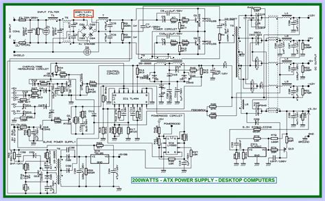 master electronics repair desktop computer power supply  atx schematic pin voltages