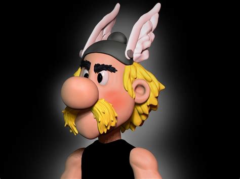 asterix bust 3d print model cgtrader