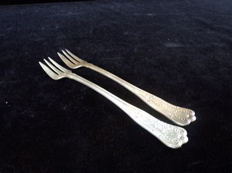 ws  navy  silver solder seafood cocktail forks  wallace annapolis maritime antiques