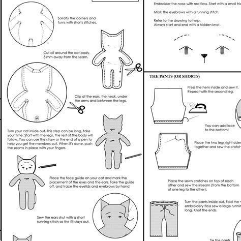cat sewing pattern poupee