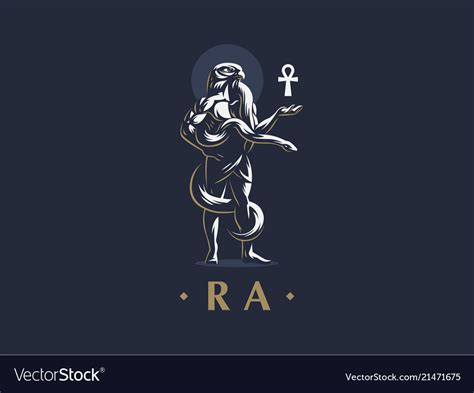 Egyptian God Ra Keeps The Ankh Emblem Royalty Free Vector