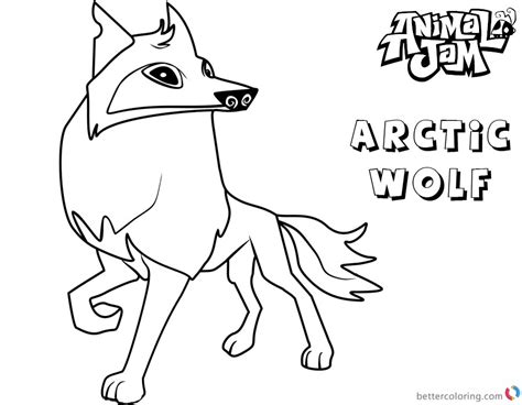 animal jam coloring pages arctic wolf  printable coloring pages