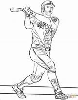 Trout Sheets Softball Pitcher Bryce Harper Supercoloring sketch template
