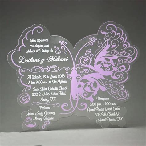 custom butterfly shaped acrylic wedding invitation card buy custom