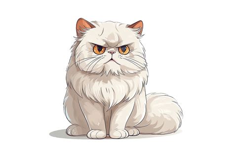 cartoon moody persian cat afbeelding door gornidesign · creative fabrica