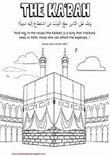 Hajj Colouring Coloring Pages Islam Kaba Mecca Template Sketch School Templates sketch template