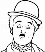 Chaplin Charlie Draw Drawing Charles Step Dragoart Choose Board sketch template