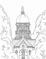 Dame Notre Dome Coloring Printable University Golden Adult Book sketch template