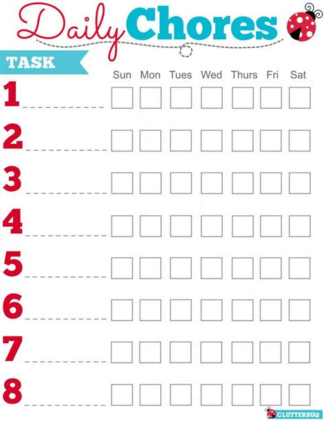 related image chores  kids chore chart chores